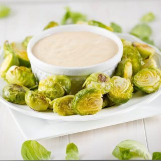 Roasted Brussels Sprouts with Spicy Mayo