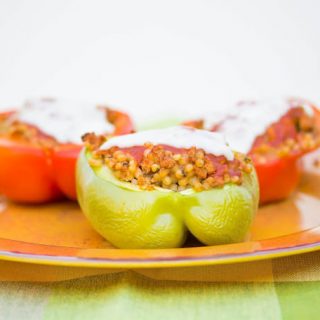 Couscous and Turkey Stuffed Bell Peppers