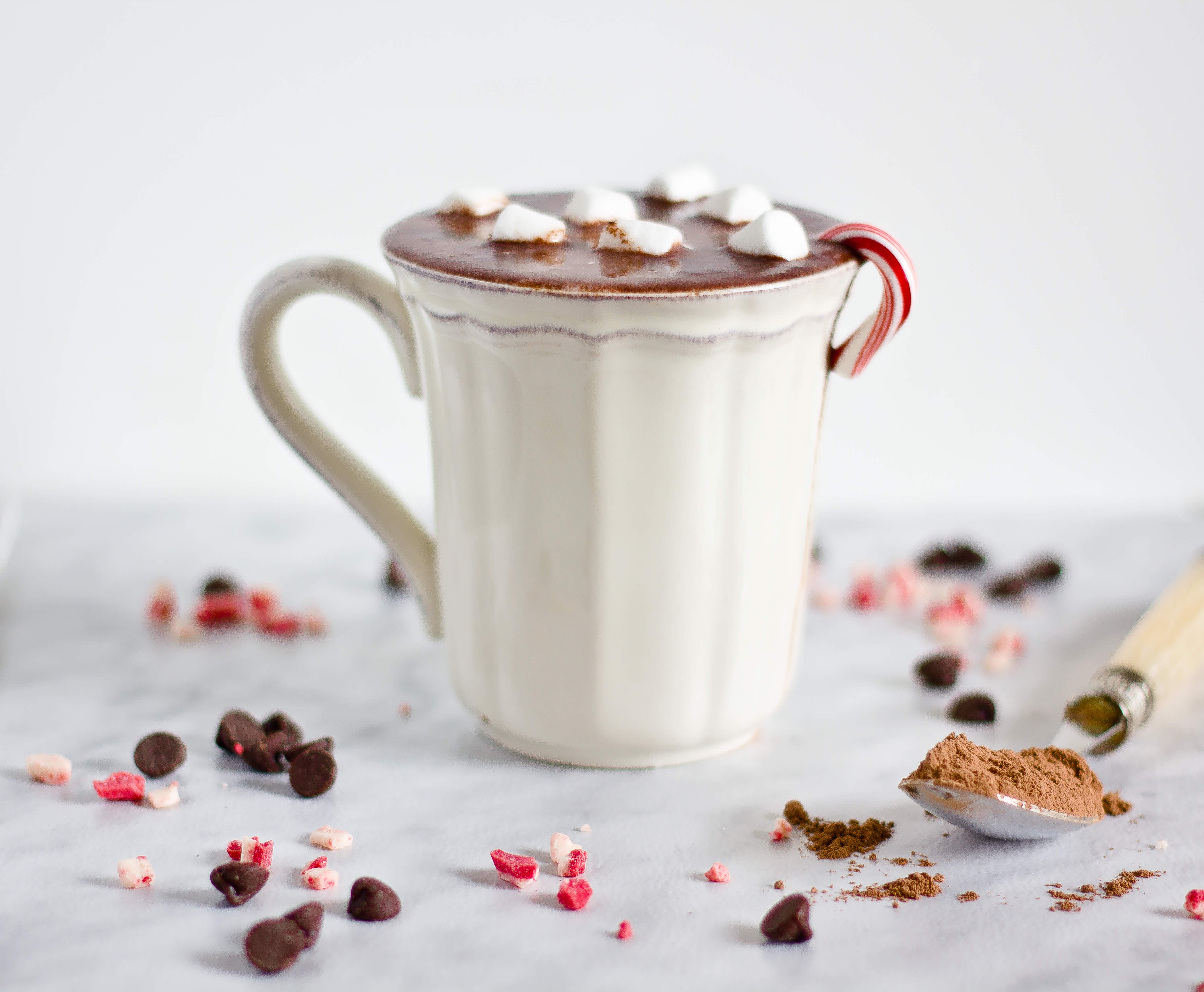 Candy Cane Marshmallow Hot Cocoa Cups