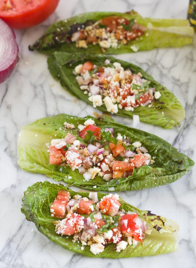 Hungry Grilled Romaine Salad with Pompeian Olive Oil