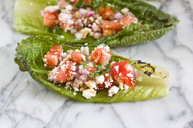 Hungry Grilled Romaine Salad with Pompeian Olive Oil