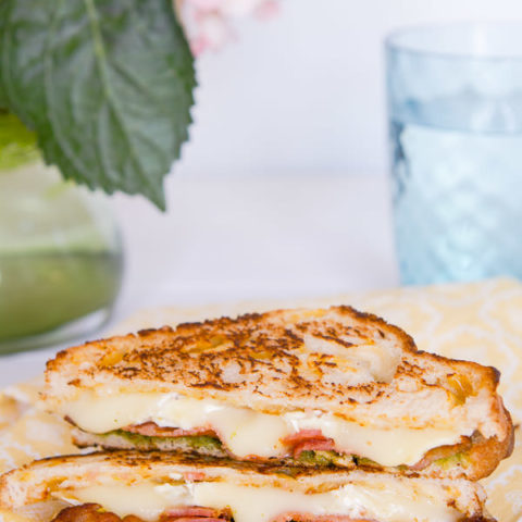 Brie Bacon Pesto Grilled Cheese Sandwich