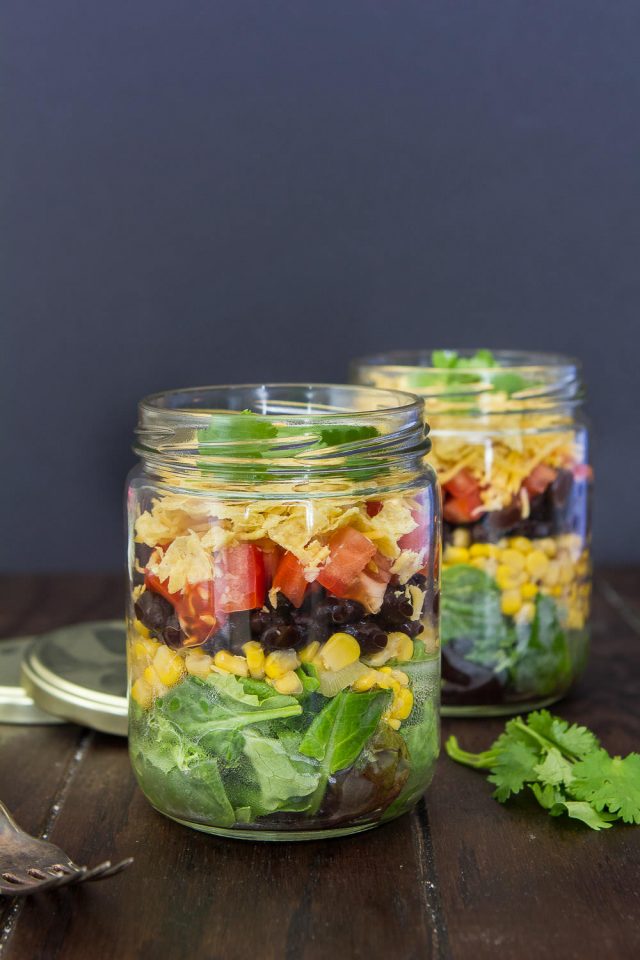 Mexican salad in a jar