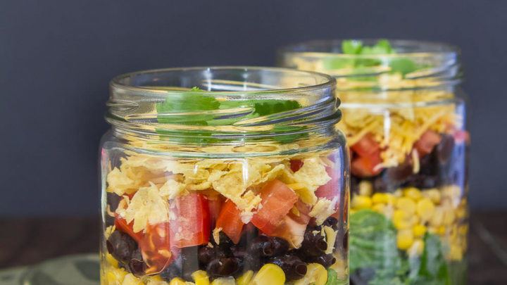 Healthy Taco Salad in Jar - Organize Yourself Skinny