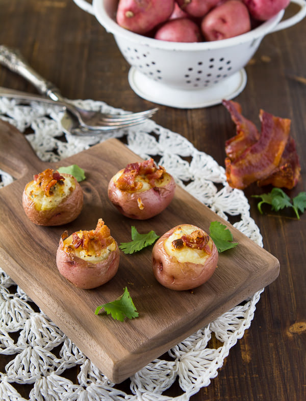 stuffed red potatoes with cheese and bacon