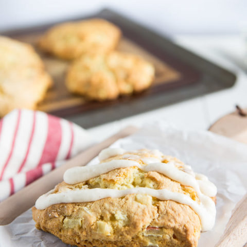 Apple scones with apple pie spiced icing