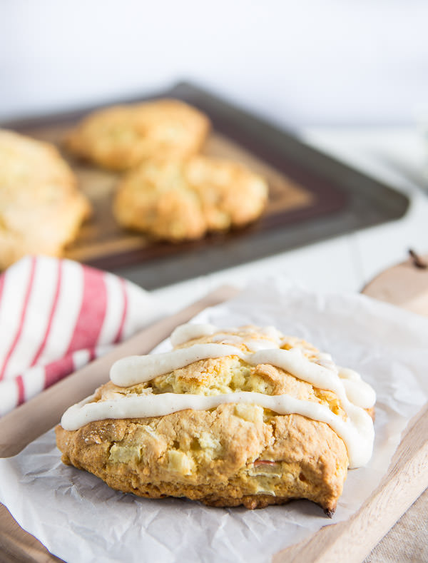 Apple scones with apple pie spiced icing