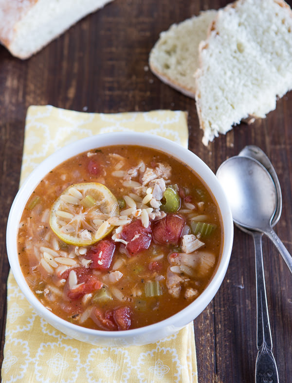 One pot chicken orzo soup