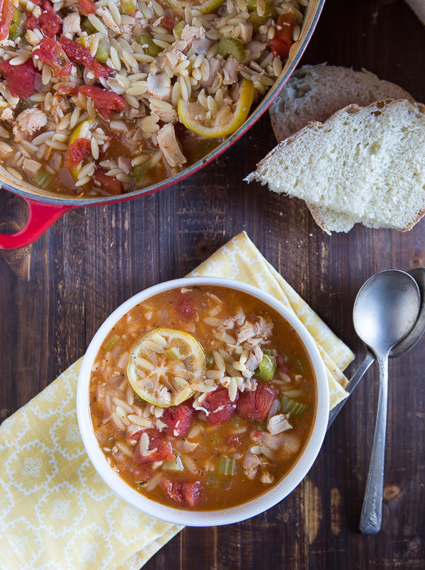 one pot chicken orzo soup