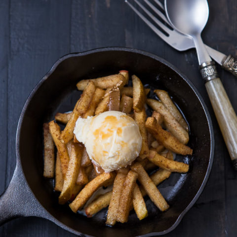 Baked pear and apple fries