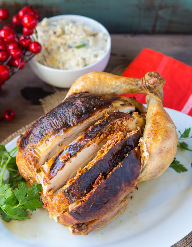 Sundried tomato and goat cheese roasted chicken