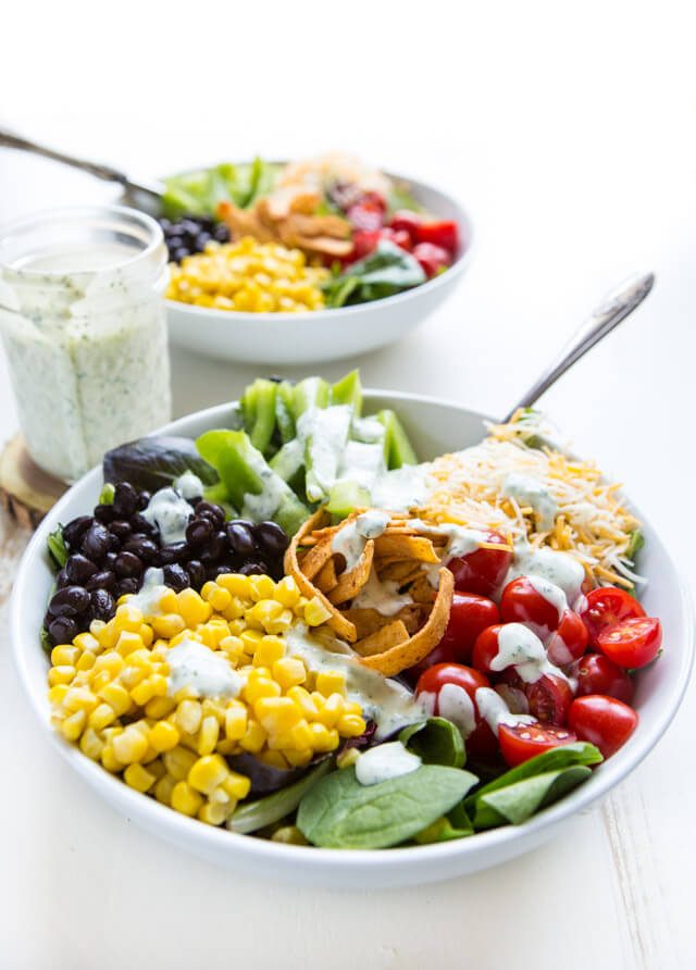 Southwest Salad with Cilantro Ranch Dressing
