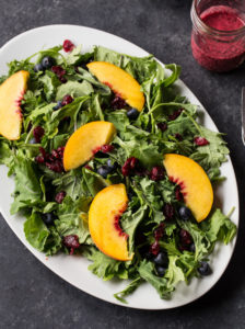 Blueberry and Peach Kale Salad
