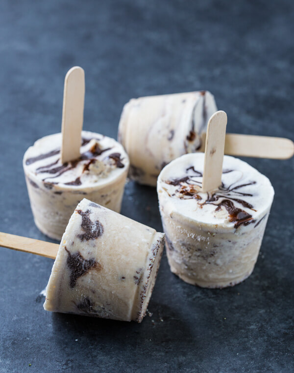 Mint Chocolate Chip Cookie Dough Popsicles