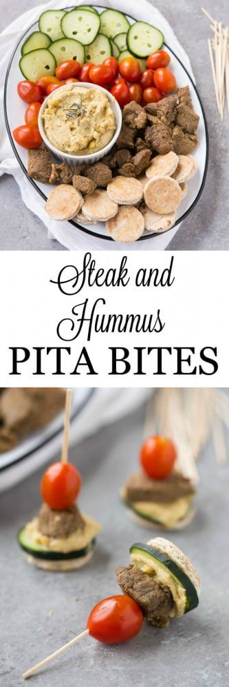 Steak and Hummus Pita Bites