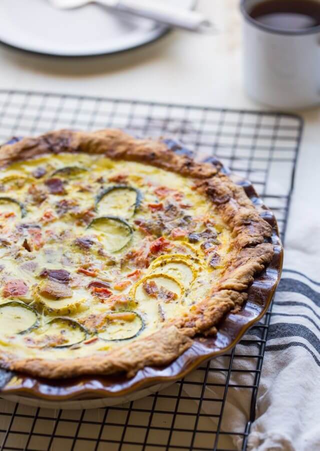 Summer Squash and Bacon Quiche