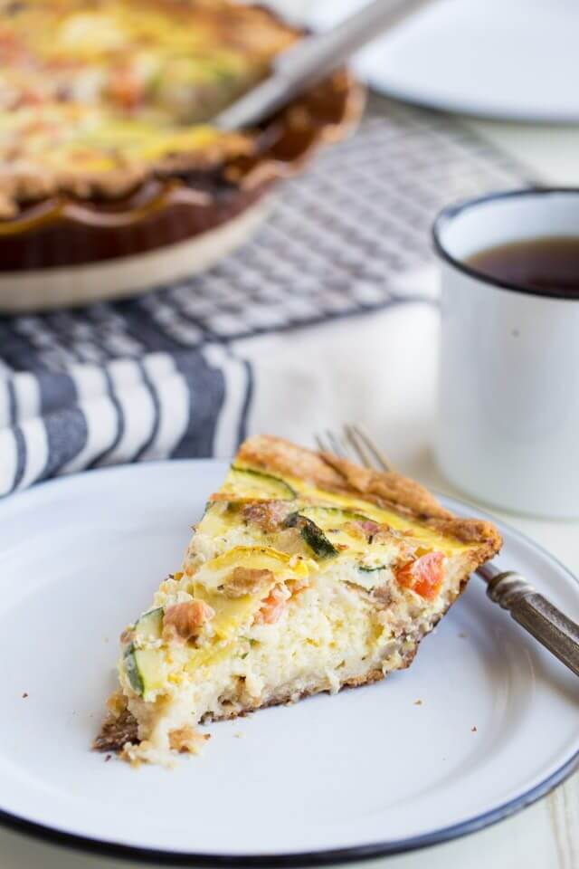 Summer Squash and Bacon Quiche