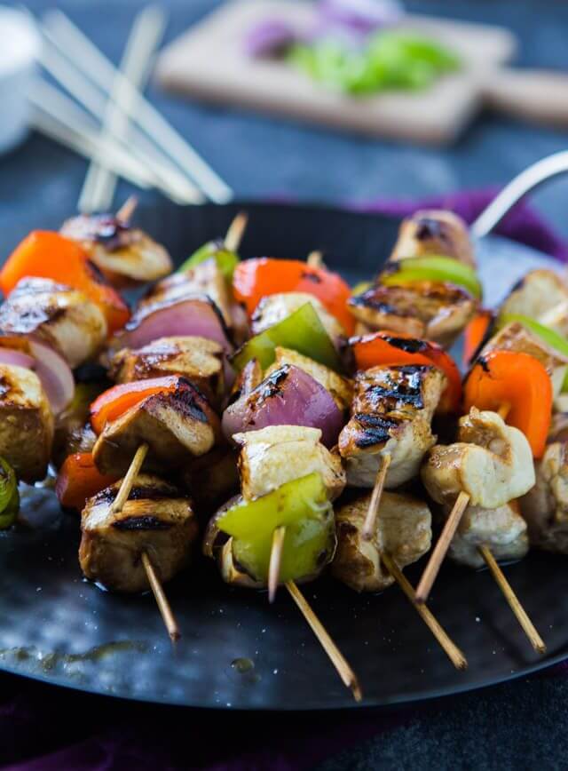 Easy Chicken Kebabs with vegetables