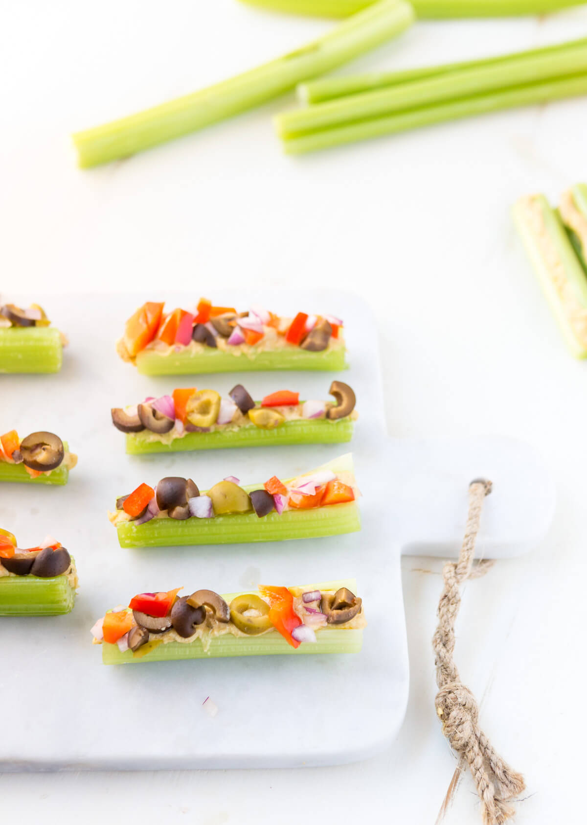 Mediterranean Hummus Celery Sticks A Zesty Bite