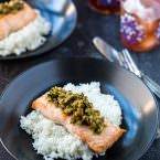 Roasted Salmon with Olive Tapenade