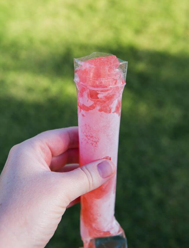 Strawberry Rosé Ice Pops