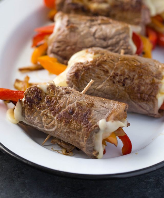 Low Carb Philly Cheesesteak Roll Ups