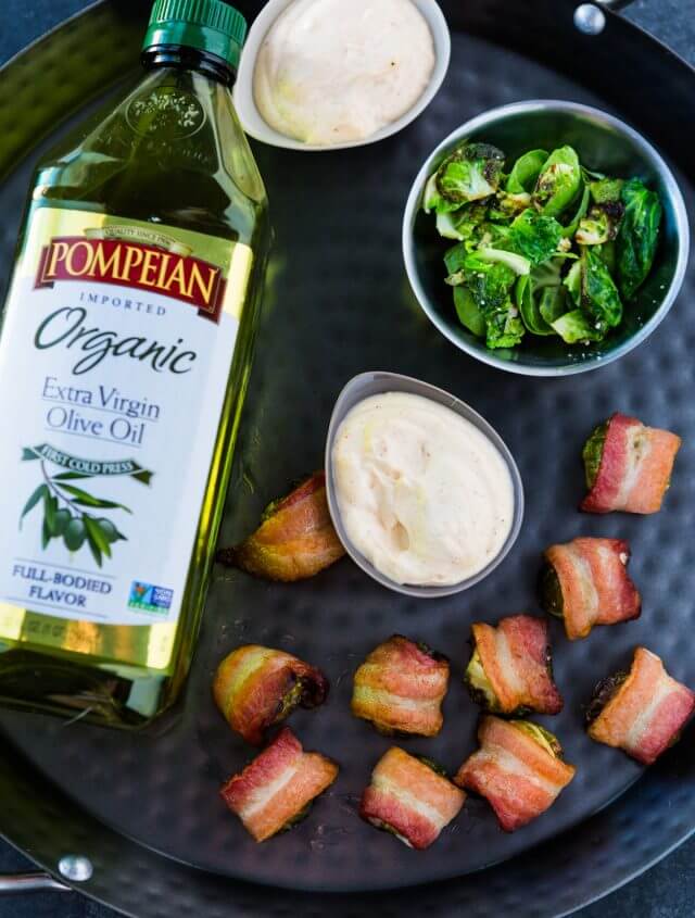 Brussels Sprouts Bacon Bites with Aioli