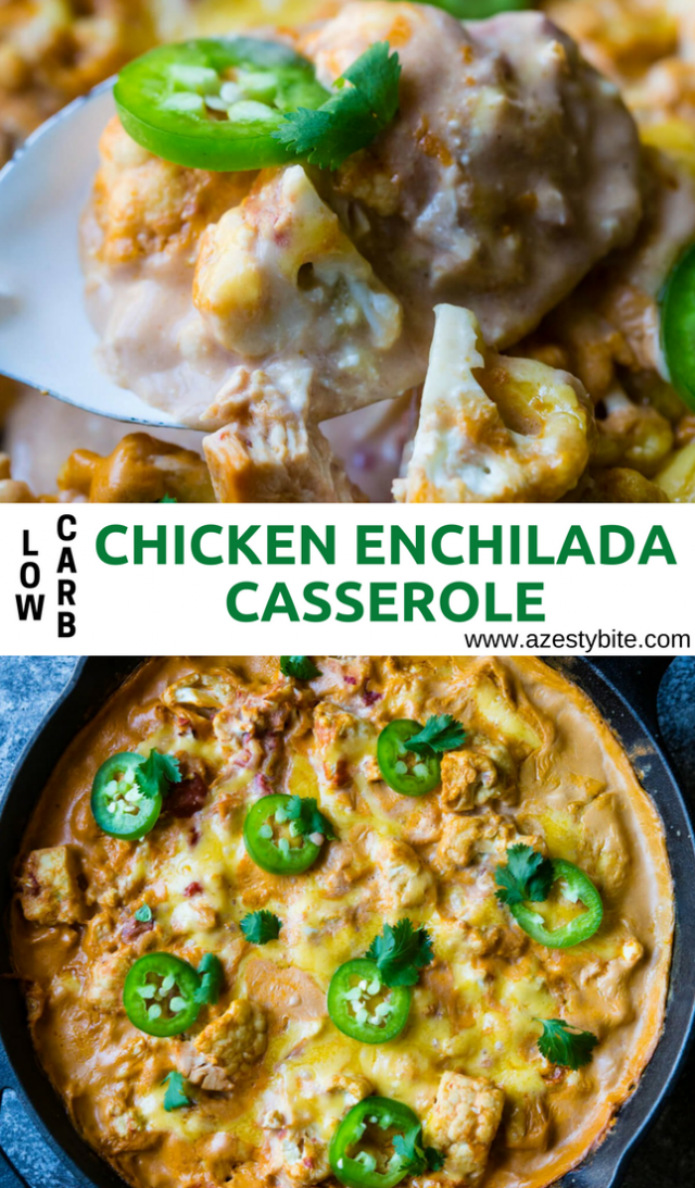 Low Carb Chicken Enchilada Cauliflower Casserole A Zesty Bite