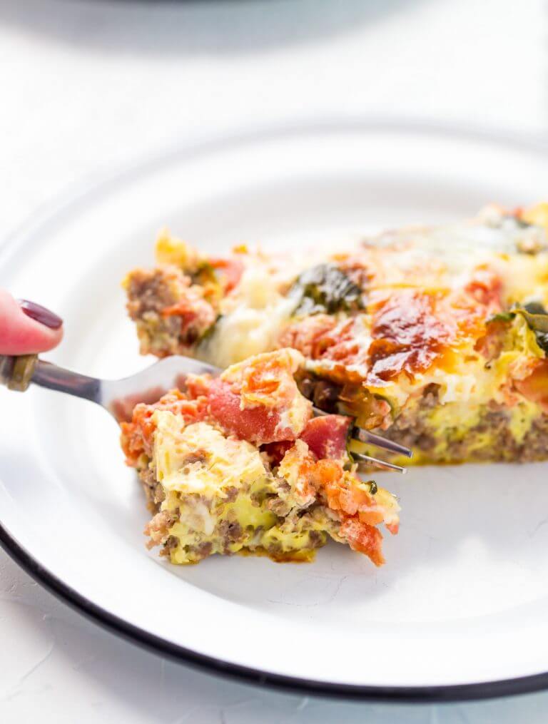 Low Carb Sausage Breakfast Casserole | A Zesty Bite