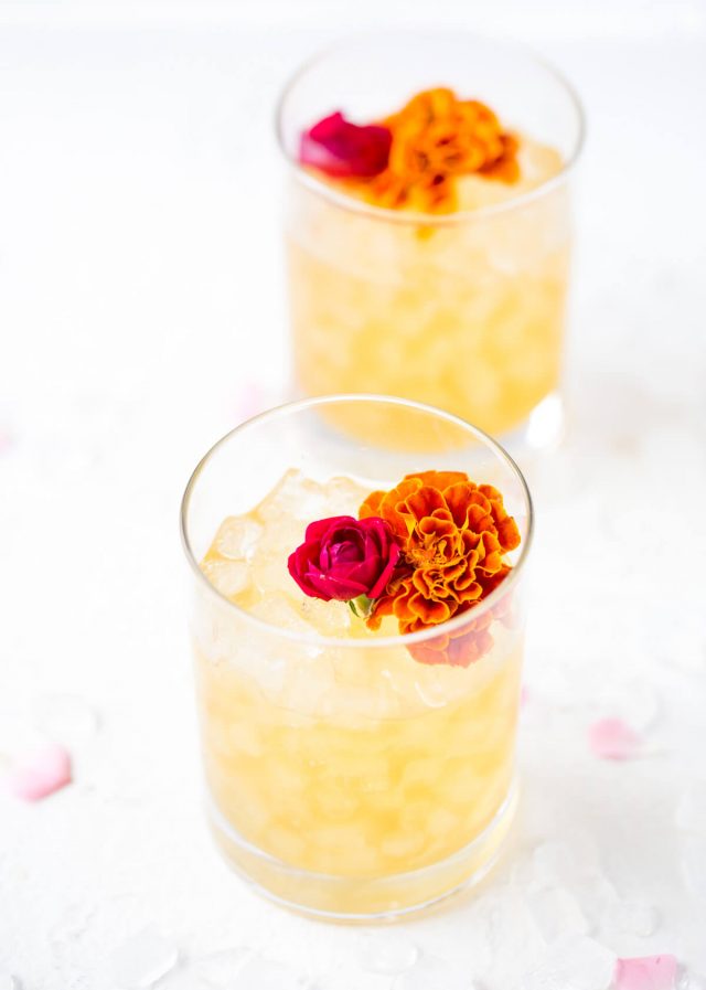 Floral Whiskey Sour Cocktail