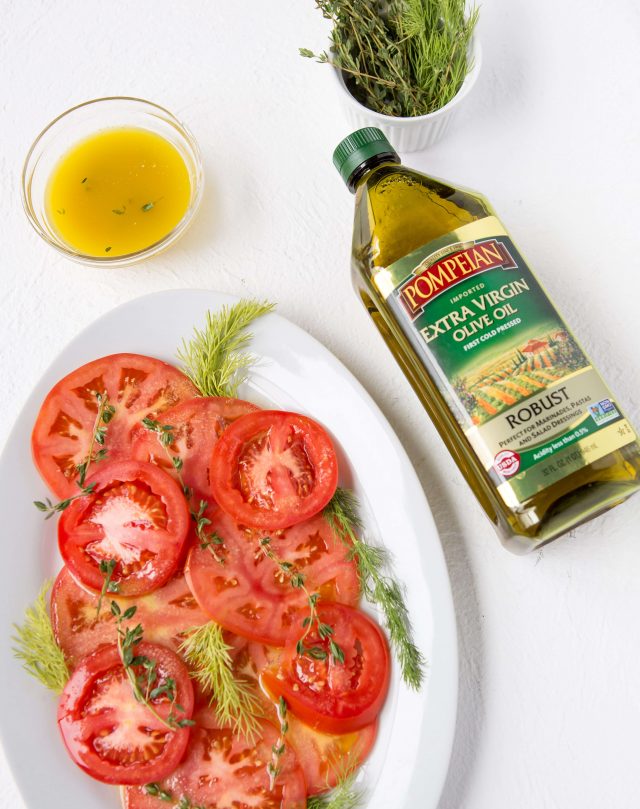 Tomatoes and Herbs in Rosé Vinaigrette Dressing