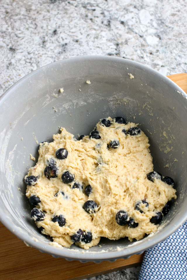 a scone mixture in a dish ready to be mixed