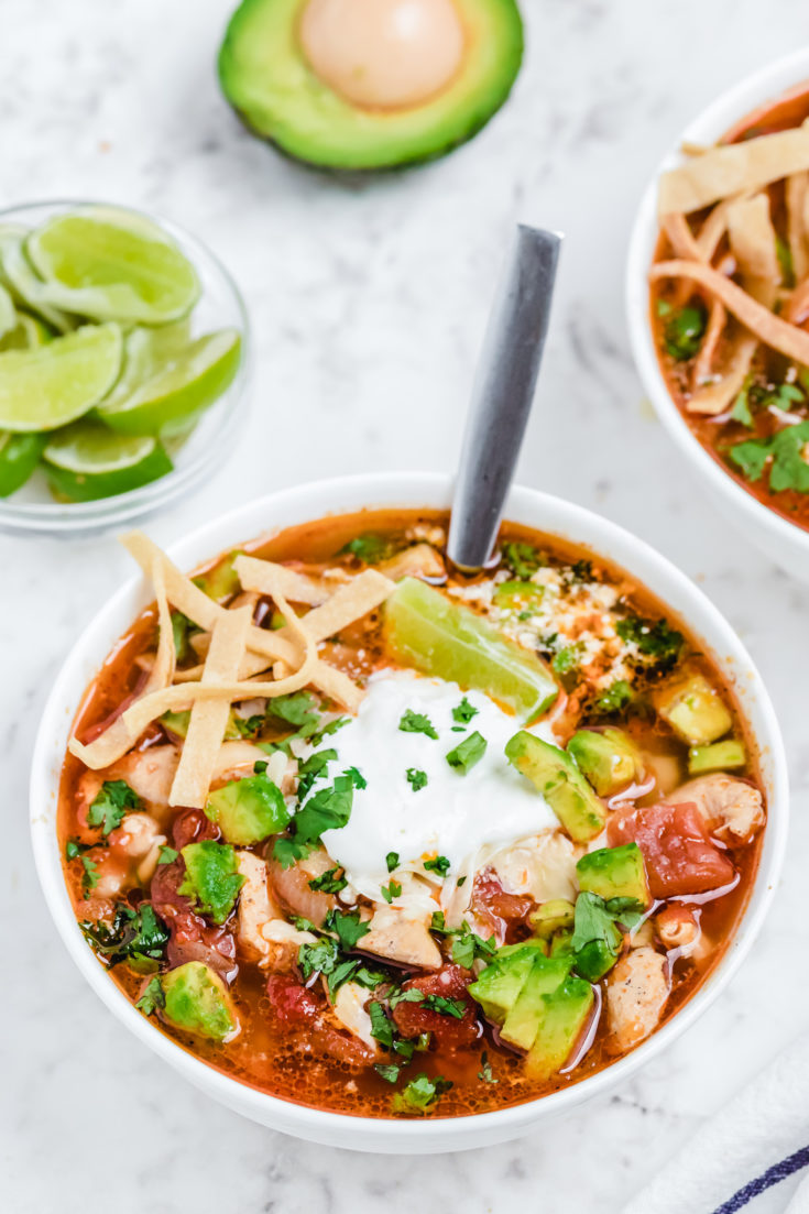 Chicken Tortilla Soup with Hominy | A Zesty Bite