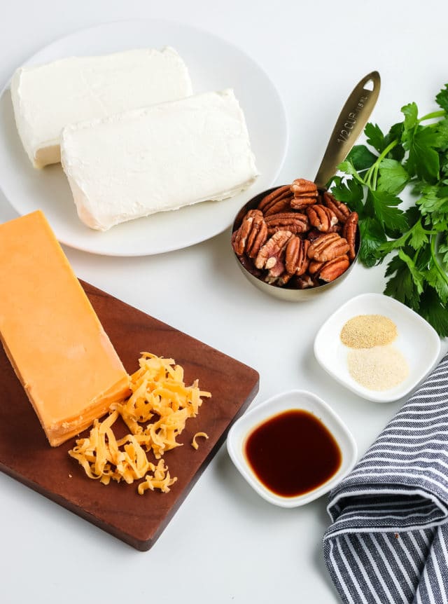 Ingredients for a cheeseball recipe